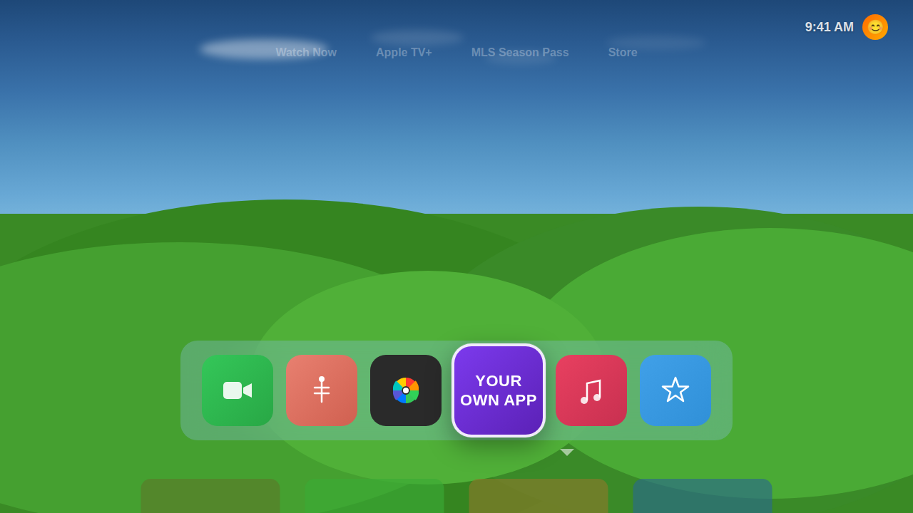 Branded Apple TV app on TV screen